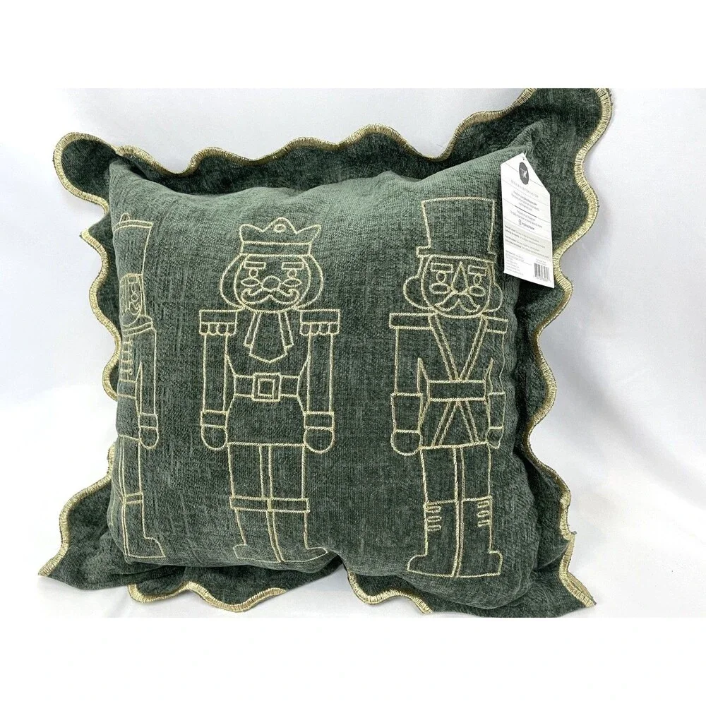 My Texas House Green‎ Nutcraker Christmas Decorative Holiday Throw Pillow 18x18
